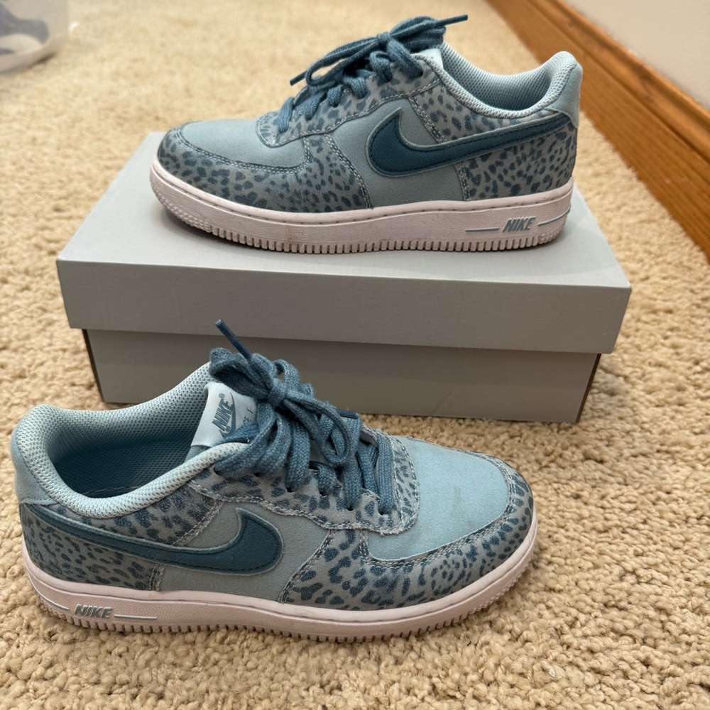 Girls Cheetah Print Nike Air Force Ones